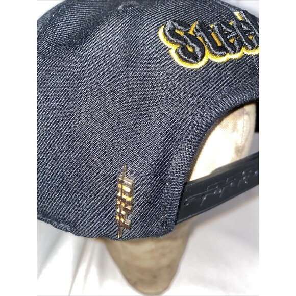 Vintage script Pittsburgh Steelers hat Pro Wool Leather NFL Snap Cap Adult - Picture 4 of 14